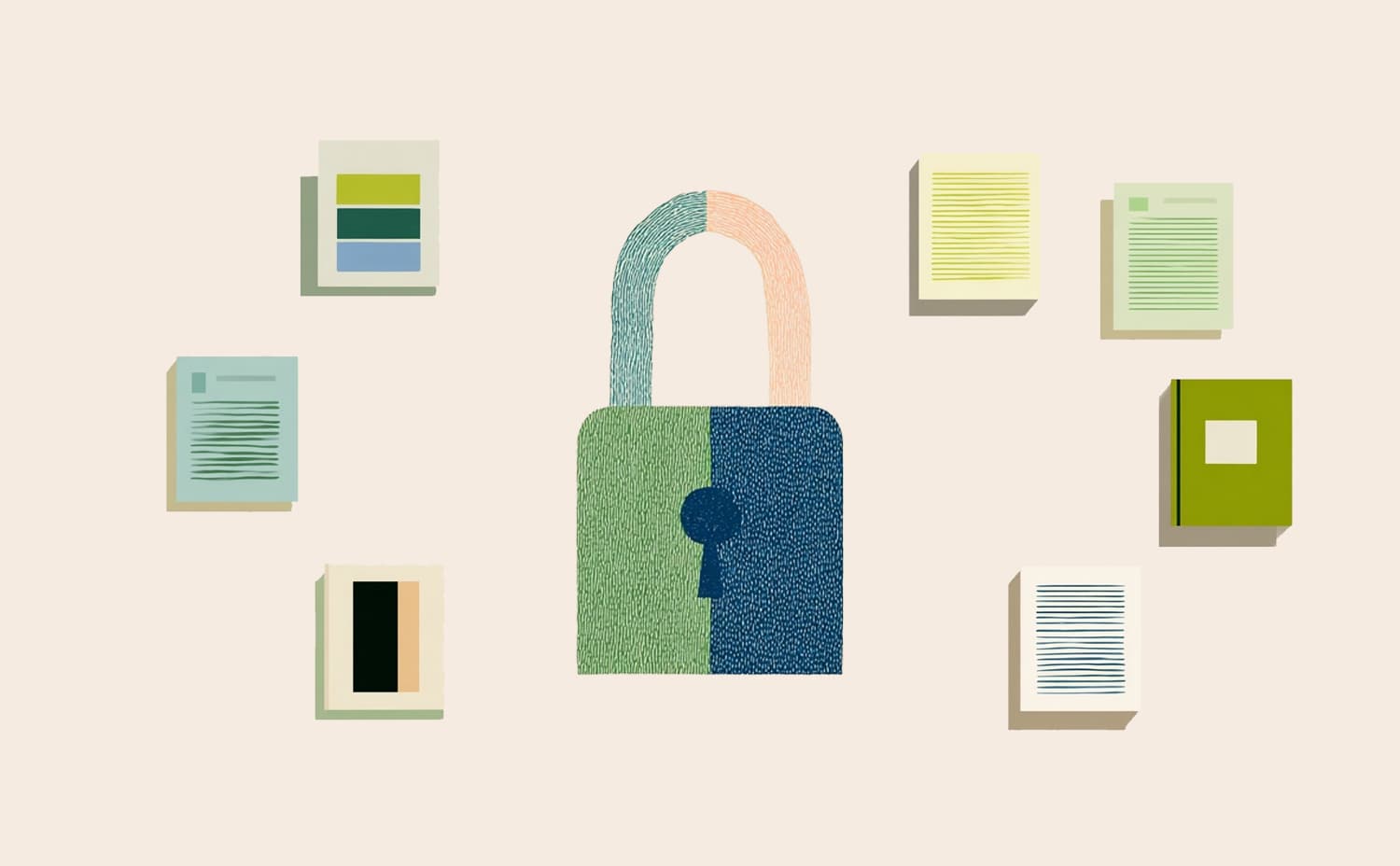 Seguridad de datos con autenticación 2FA, cifrado TLS 1.3 y AES-256, y eliminación automática de documentos