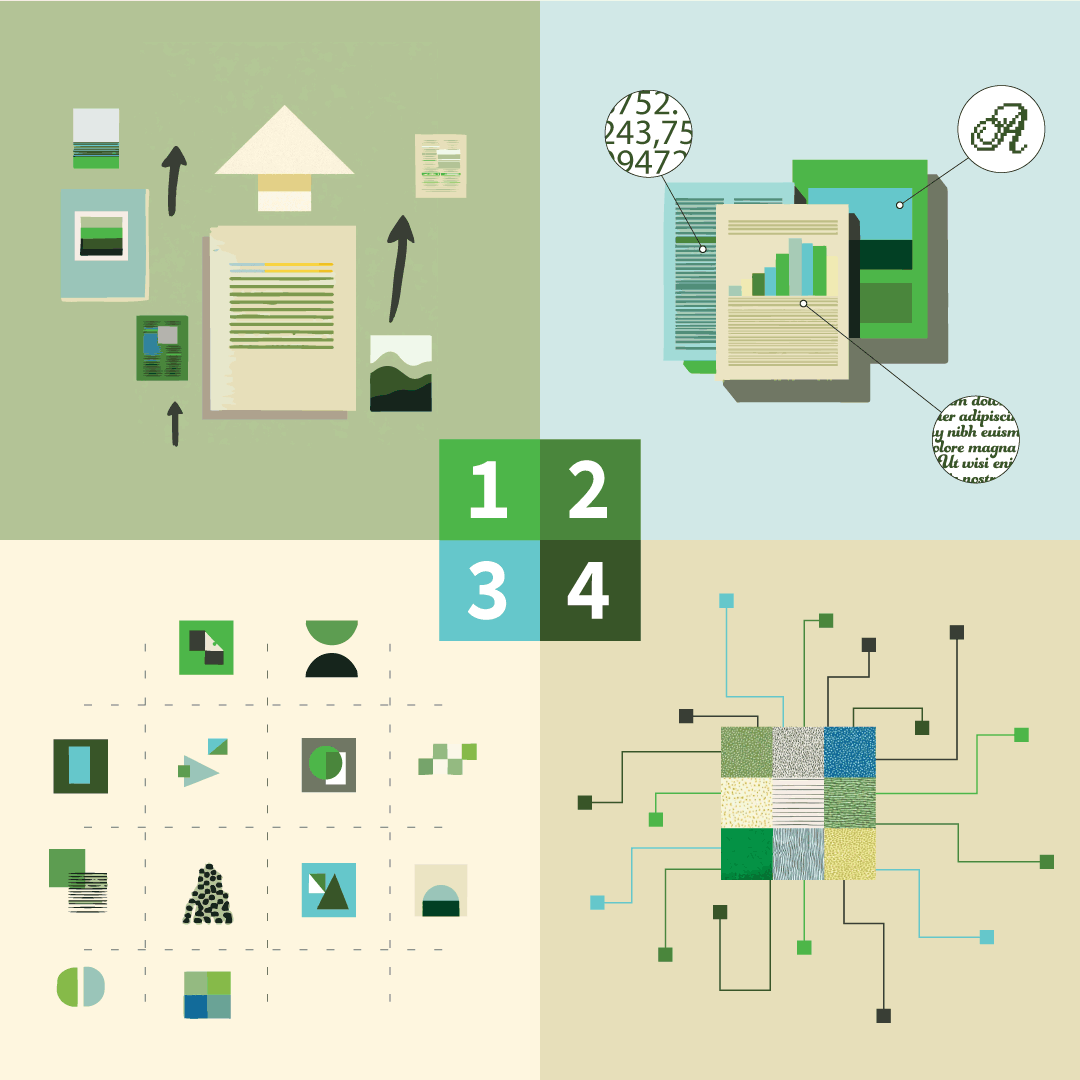 Ilustración del proceso OCR-Genius: entrada, extracción, datos estructurados e integración